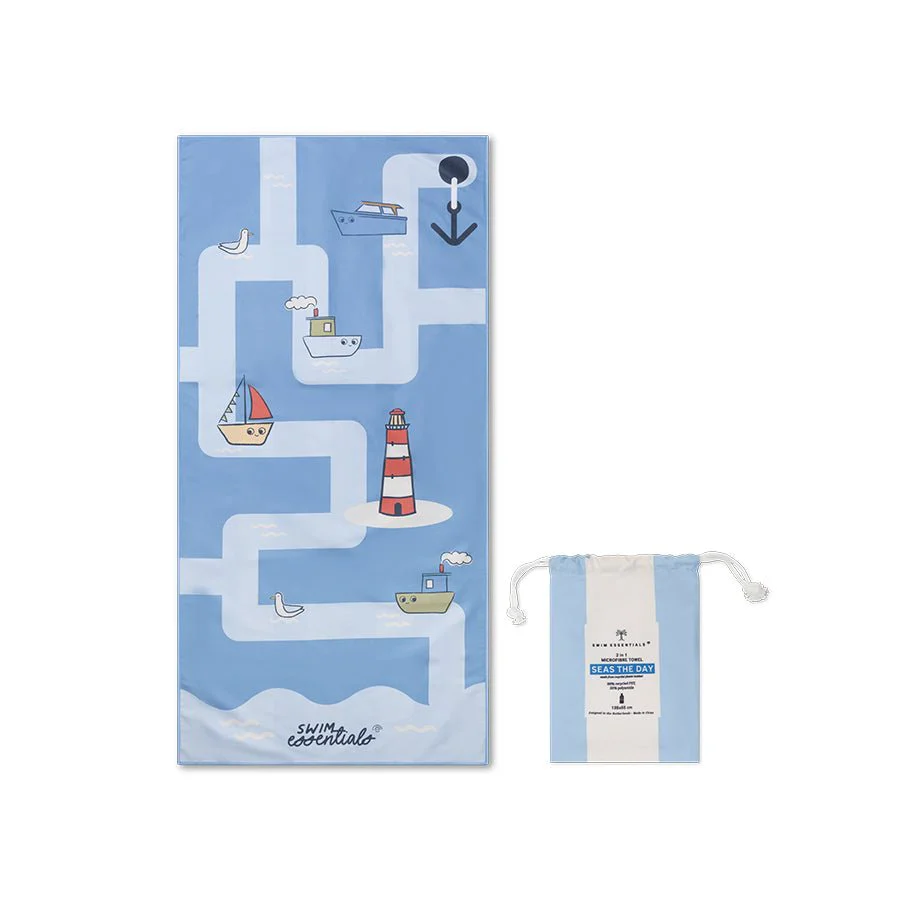 Swim Essentials Microvezel Strandlaken – Little Seagull (135 × 65 cm)