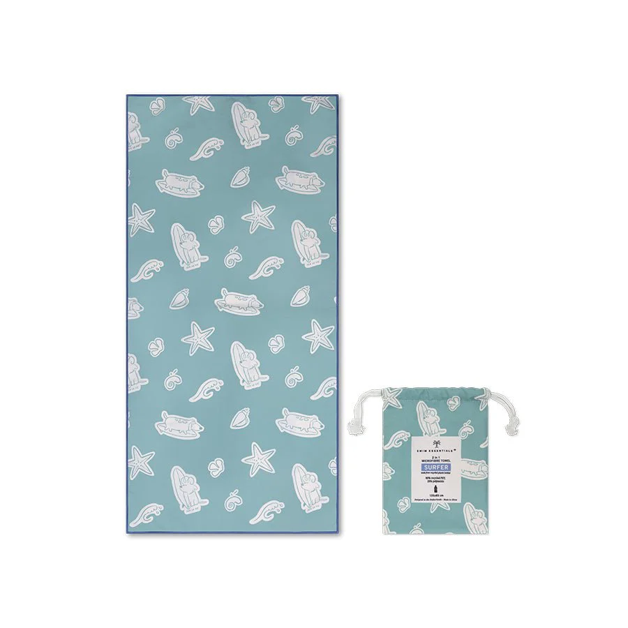 Swim Essentials Microvezel Strandlaken – Surfer dogs (135 × 65 cm) - Image 5