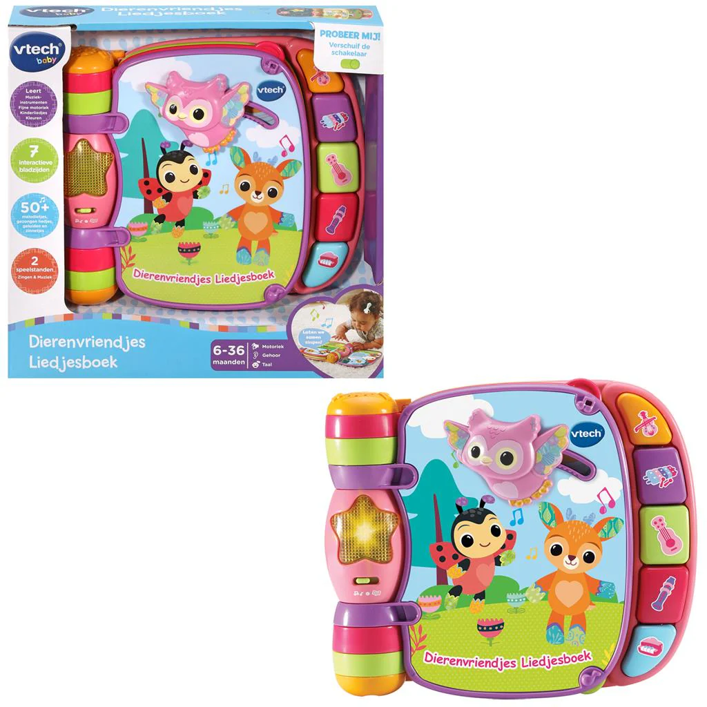 Vtech Baby Boekje Dierenvriendjes Liedjes Roze - Image 2